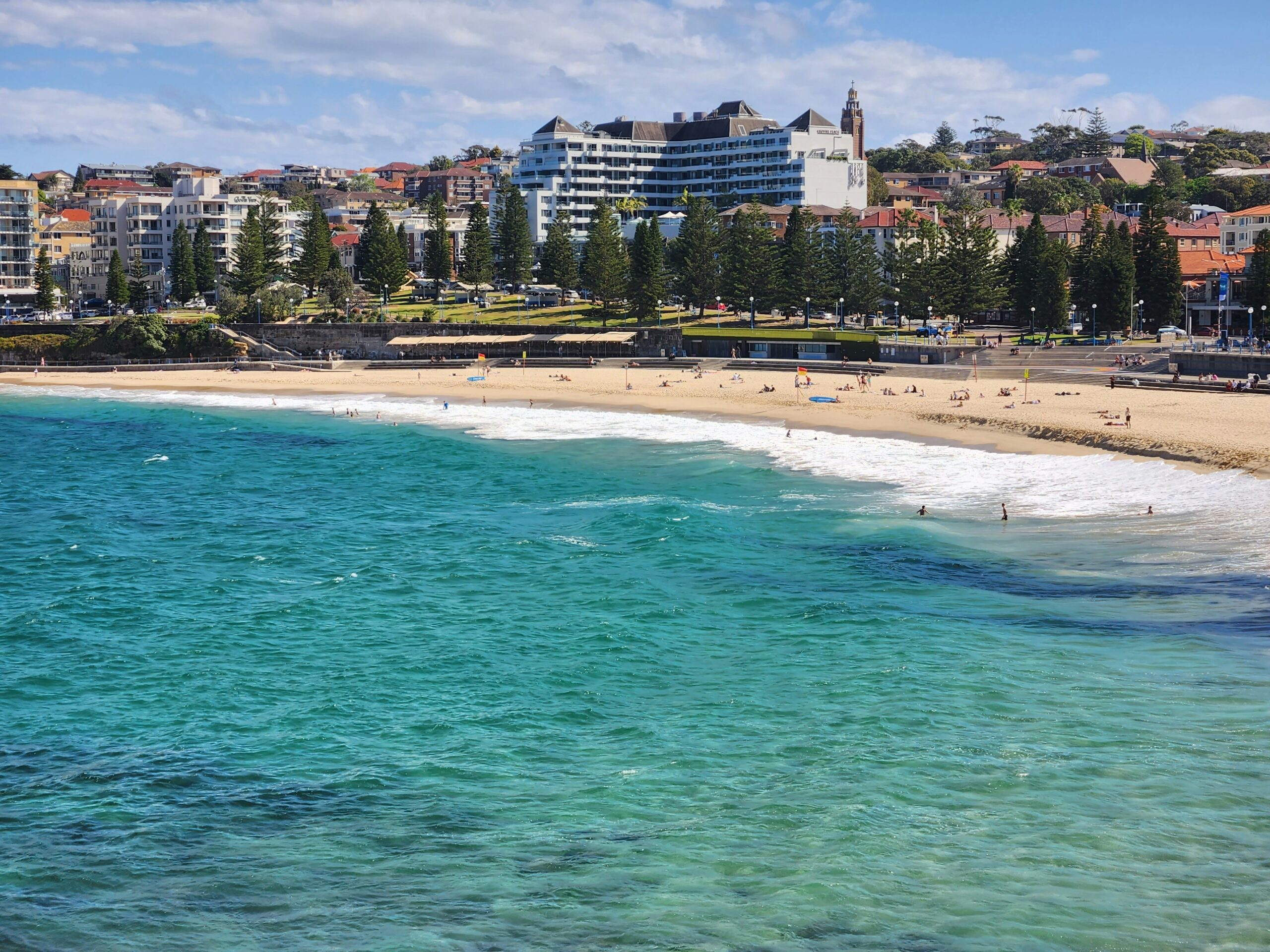 crystal clear water and a sandy beach