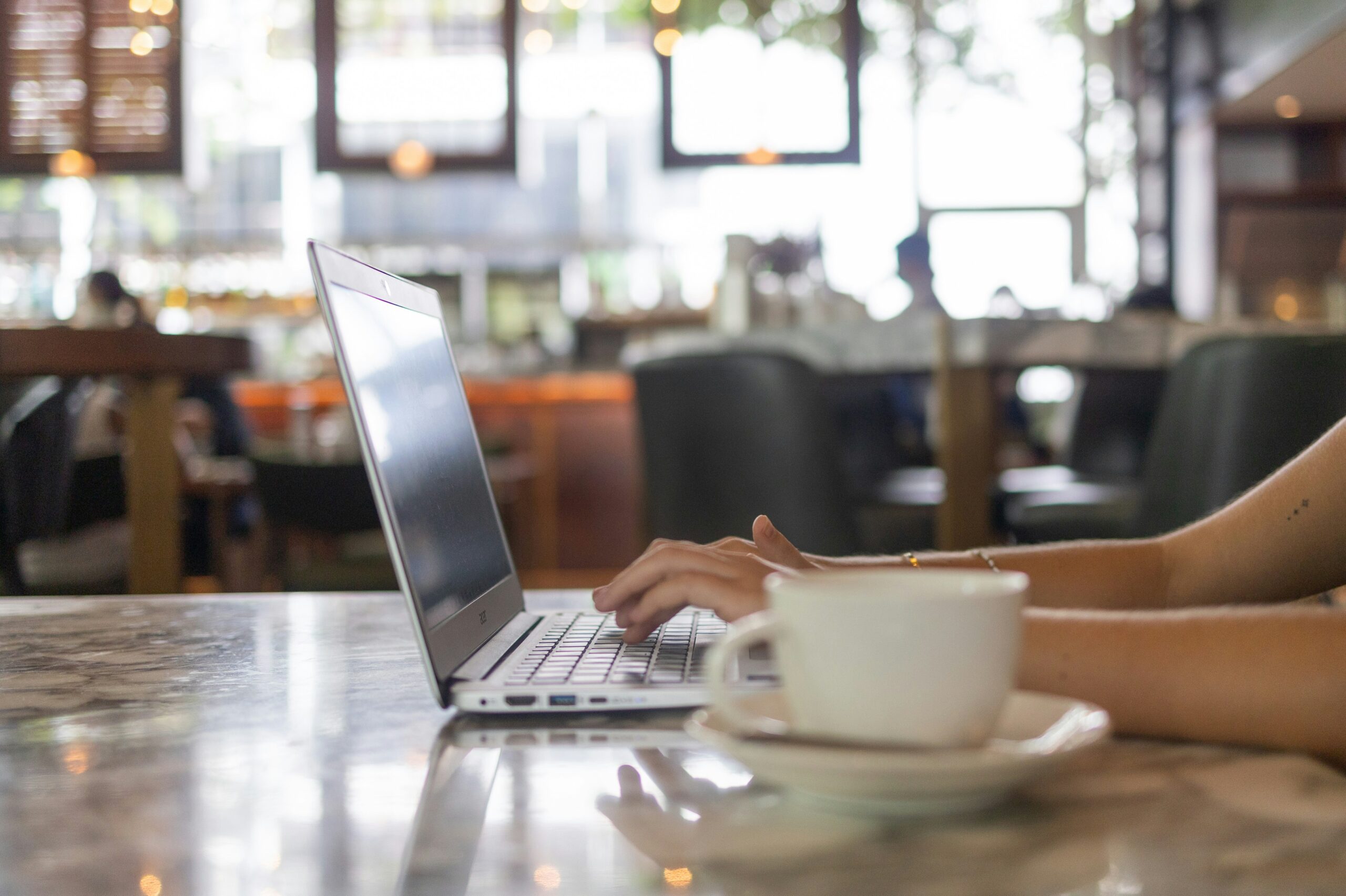 Computer and coffee