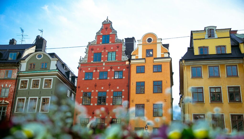 old yellow and red building