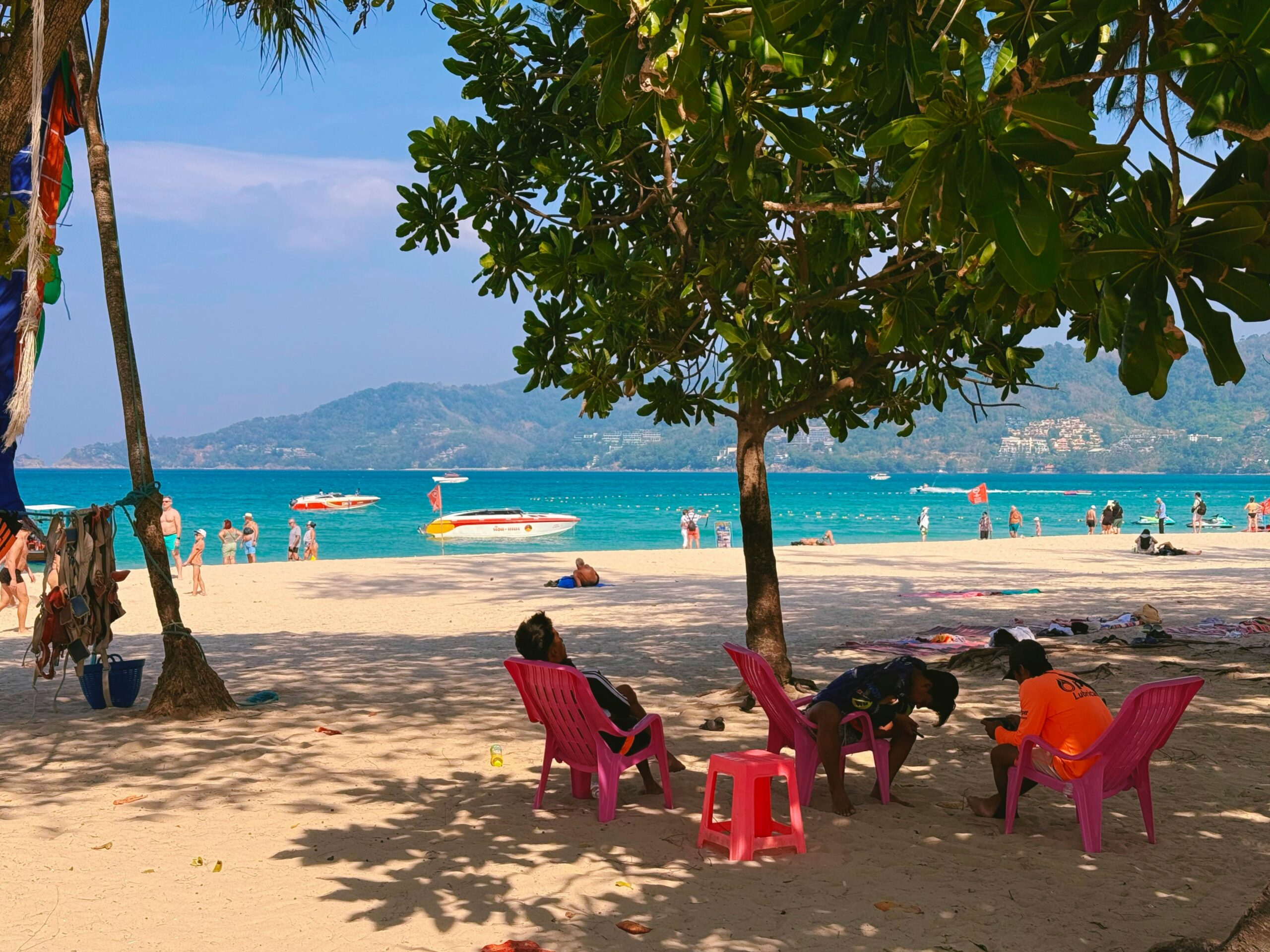 sun chairs on a beach