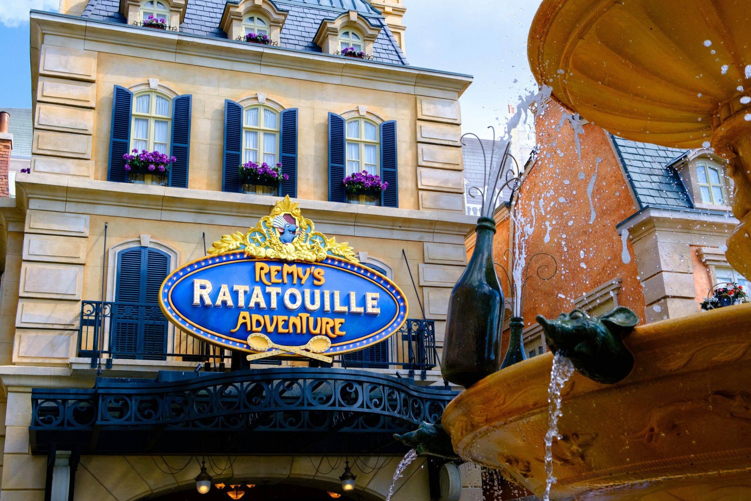 a big blue disney sign
