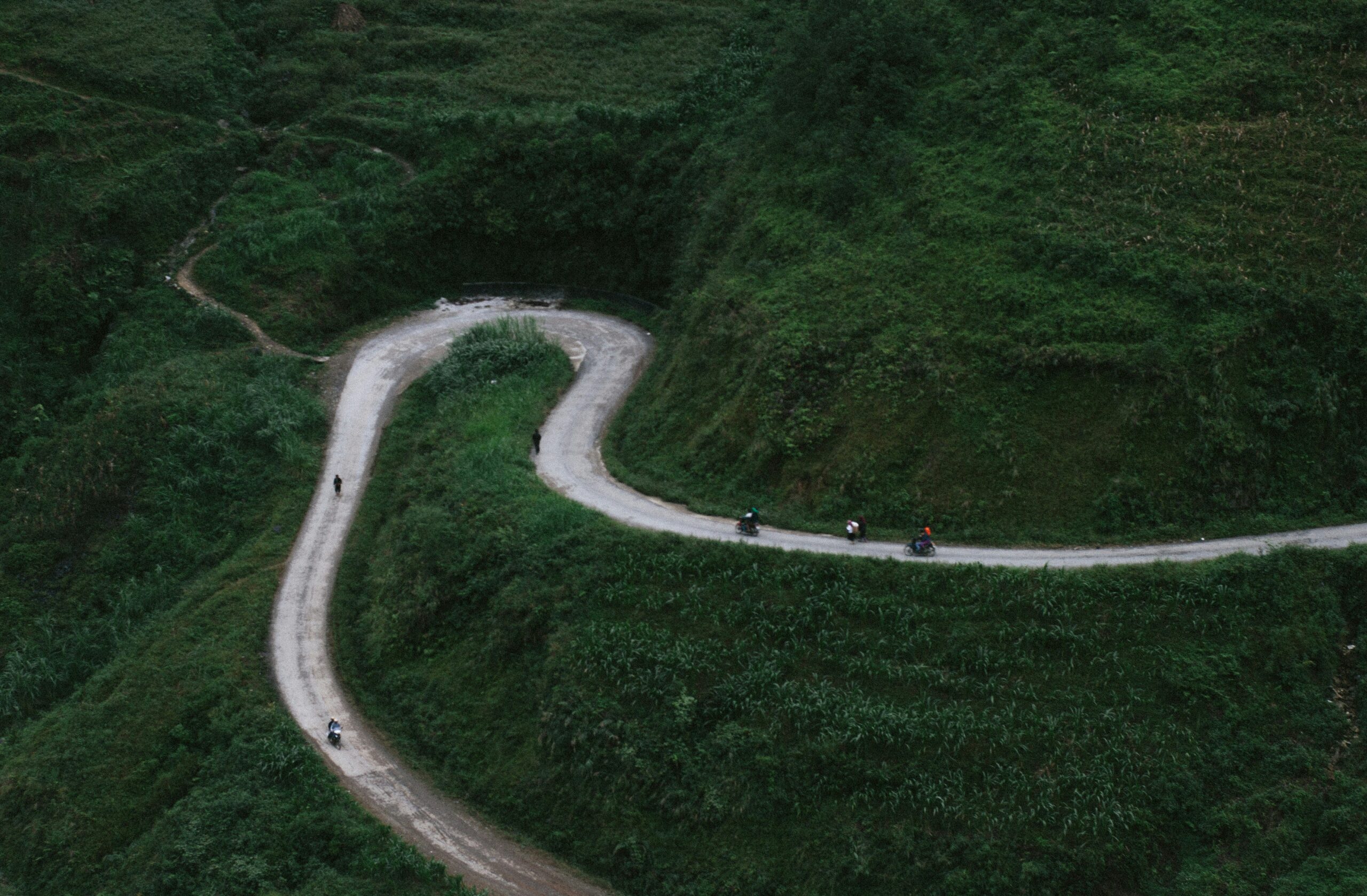 bikes on a mountain road
