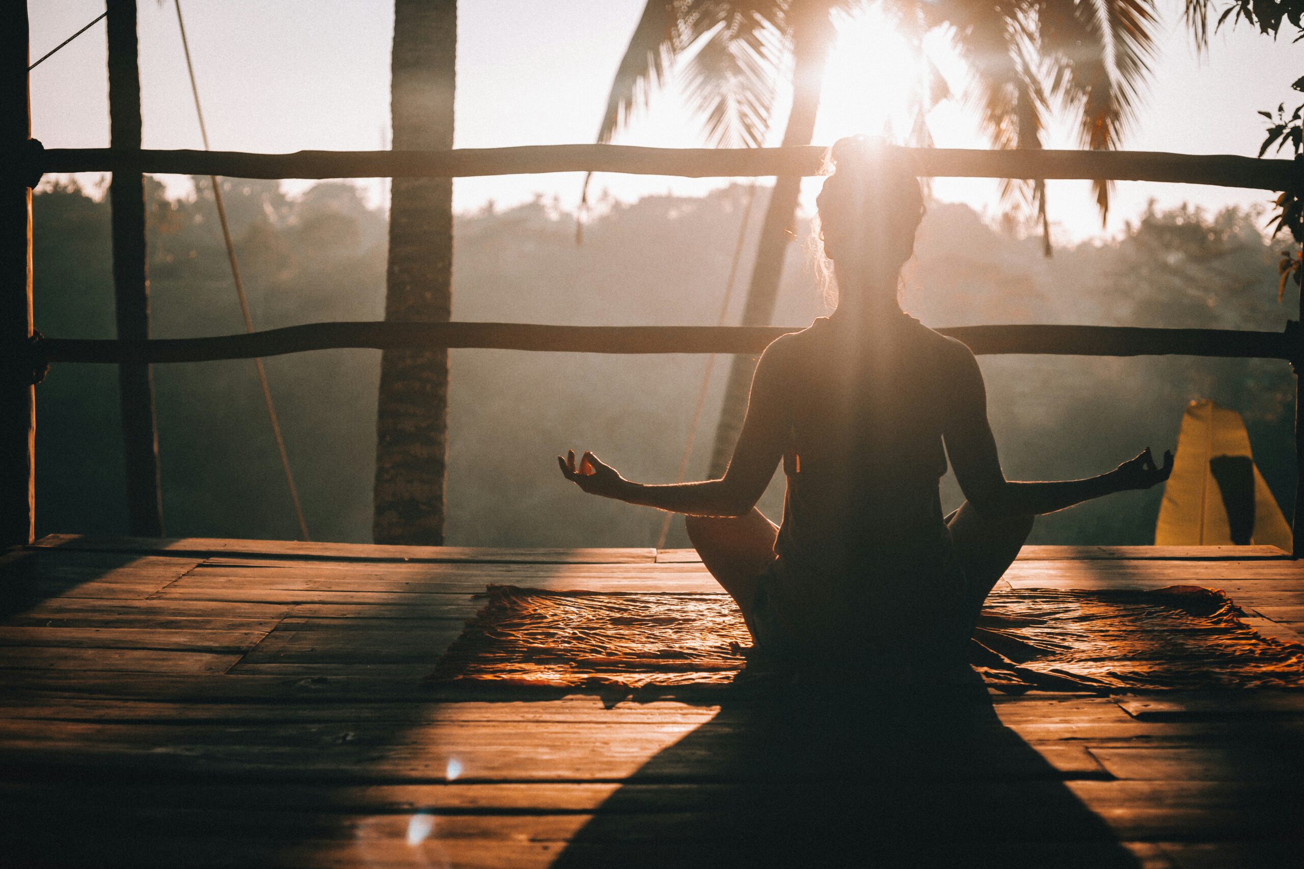 A lady doing yoga