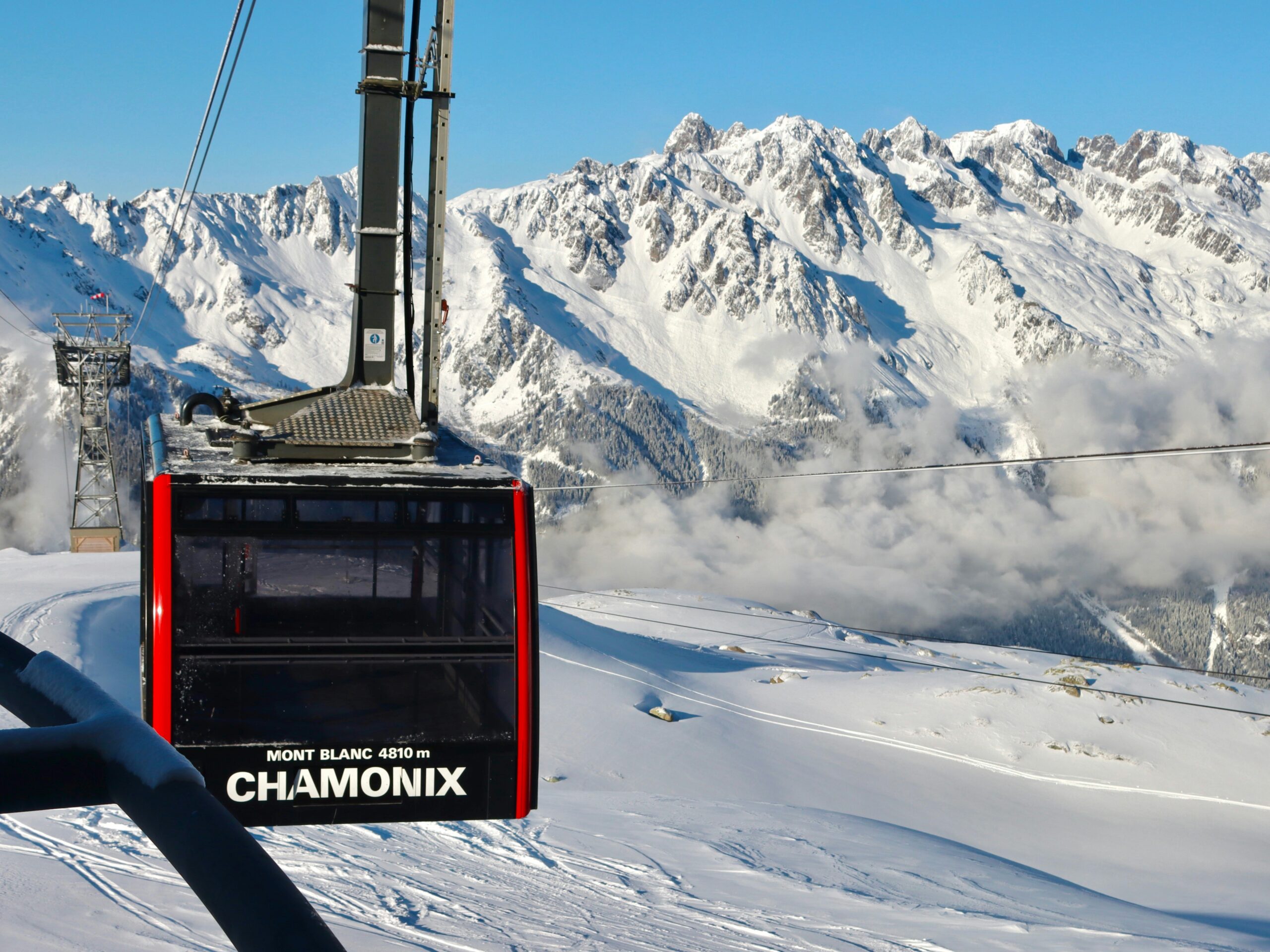 a cable car in the alps