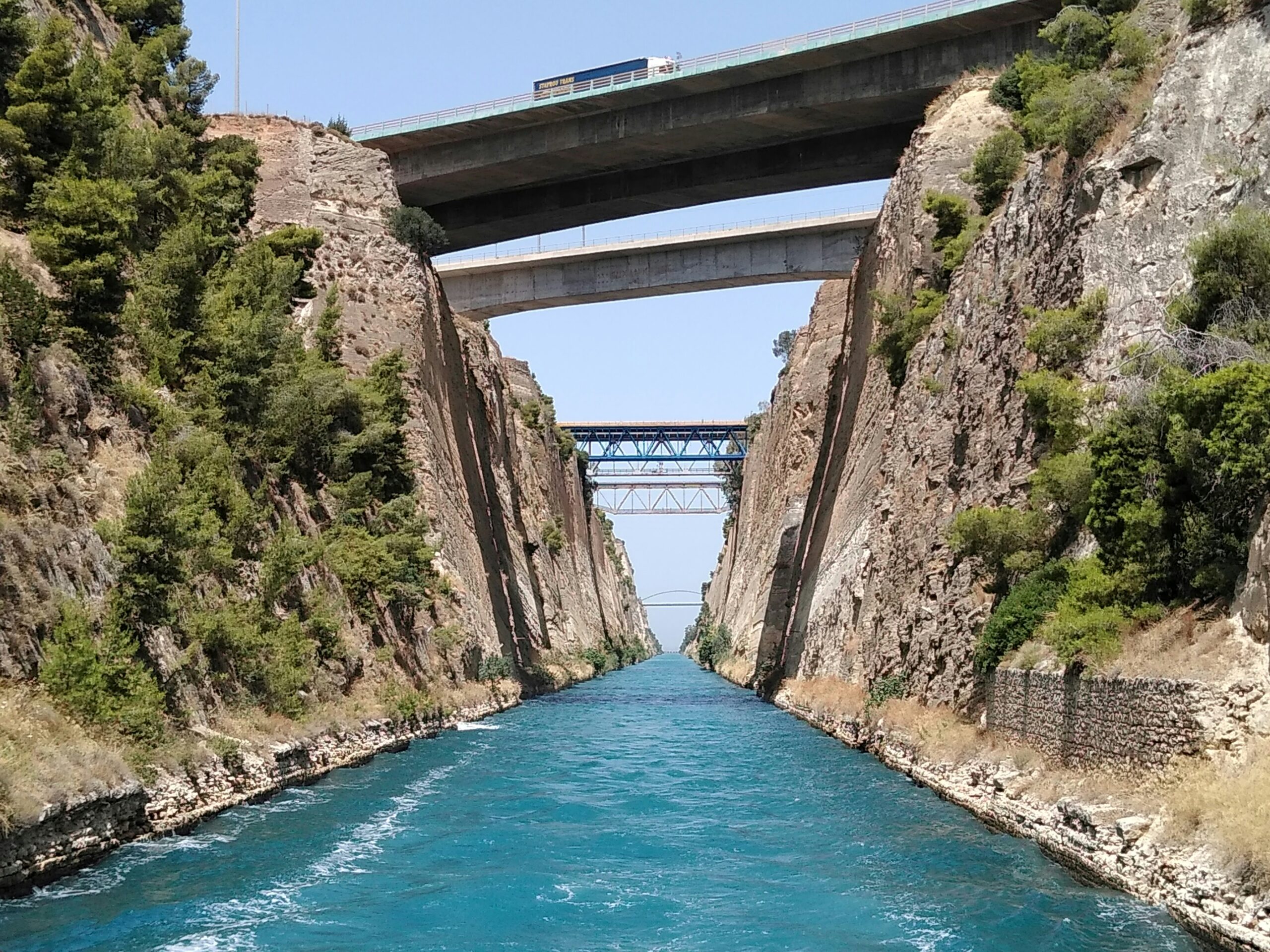 a canal with three bridges 