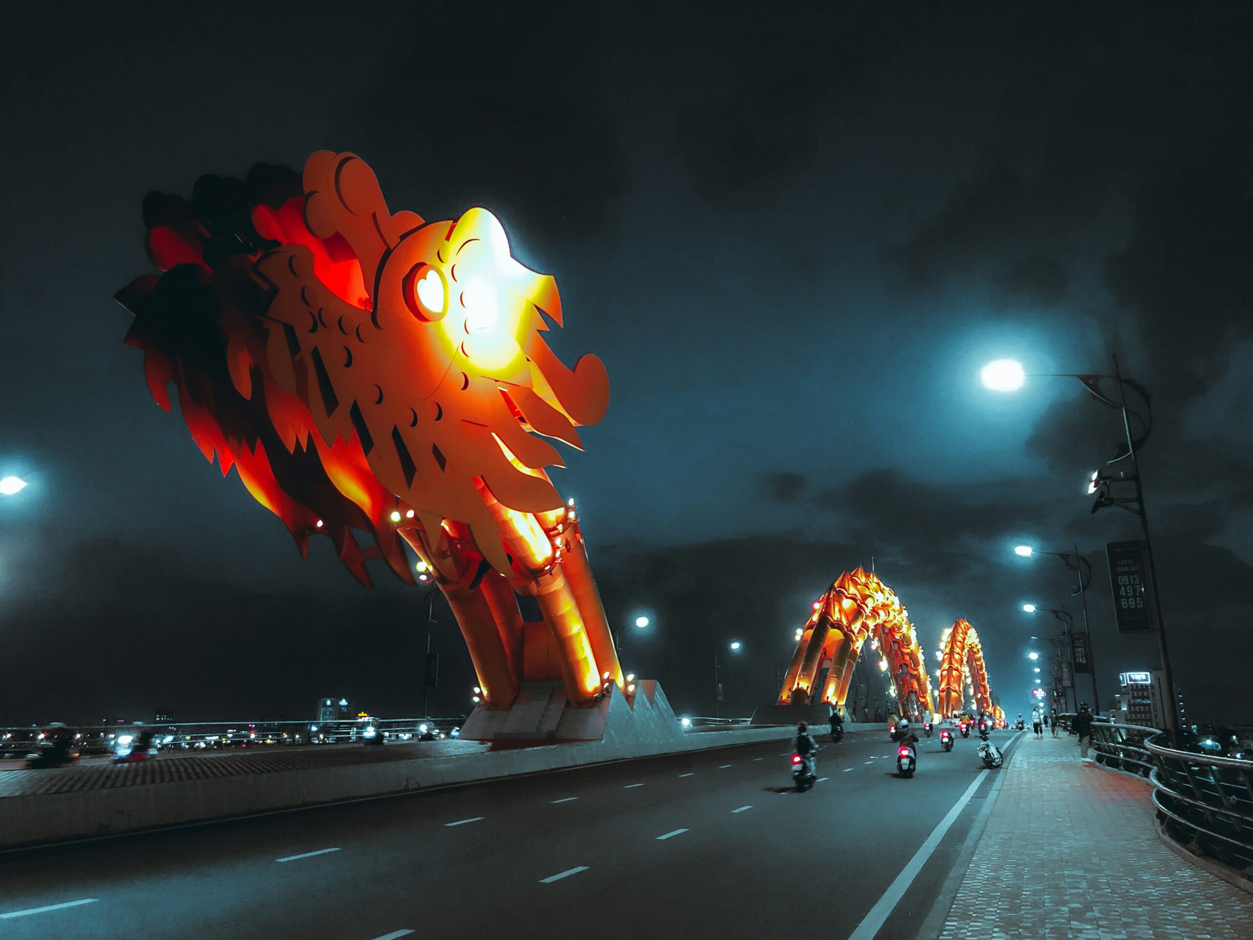 a dragon on a bridge