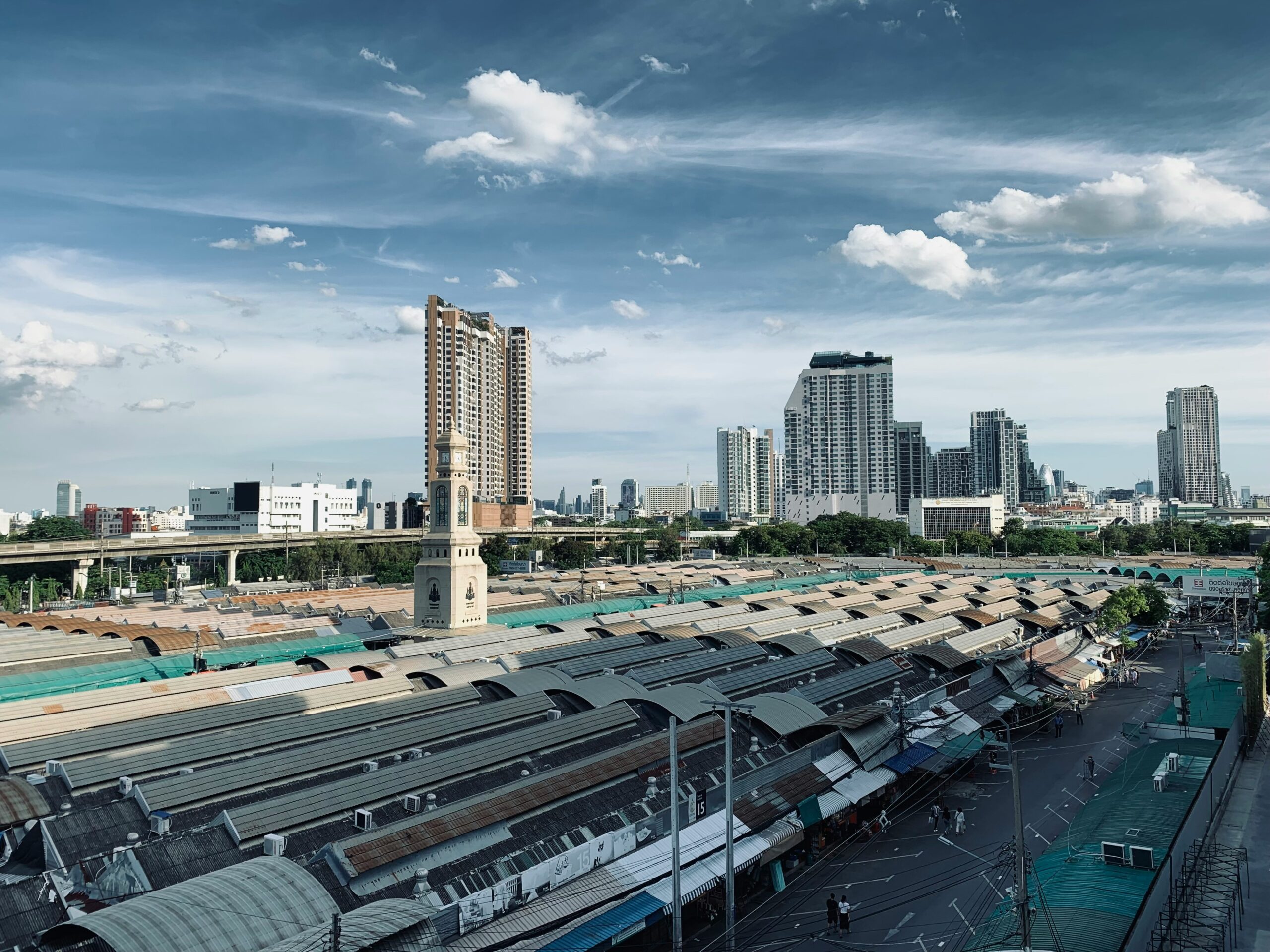 view overlooking an enormous market