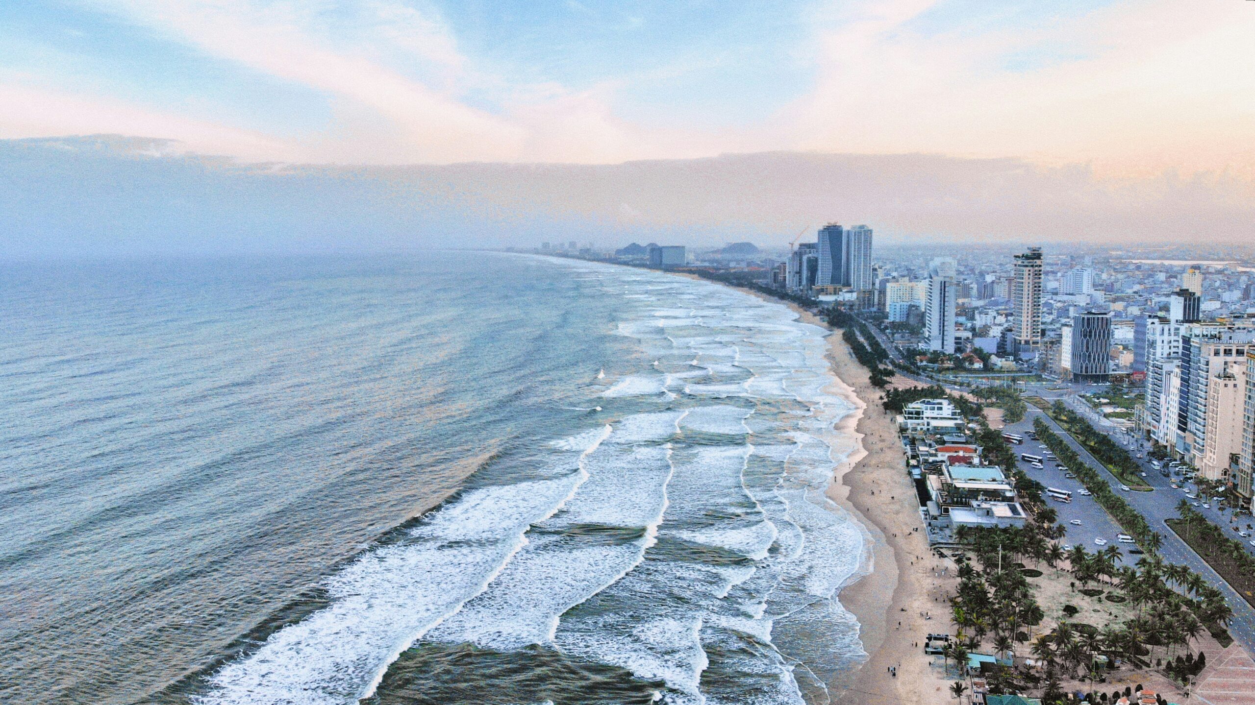 a long sandy beach