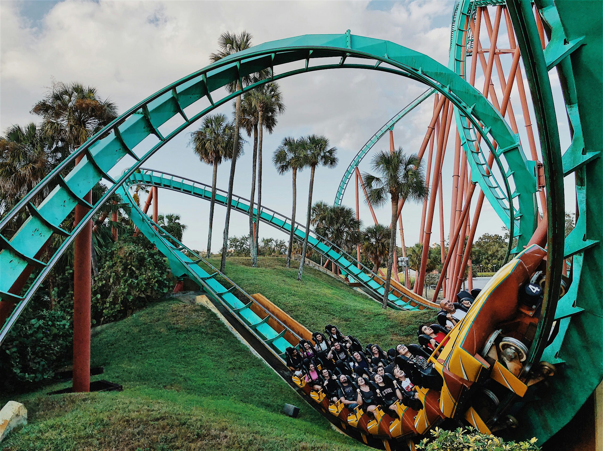 a green roller coaster