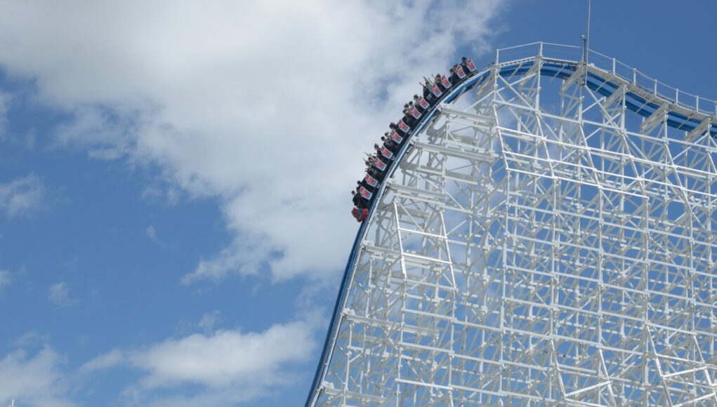 a very high roller coaster