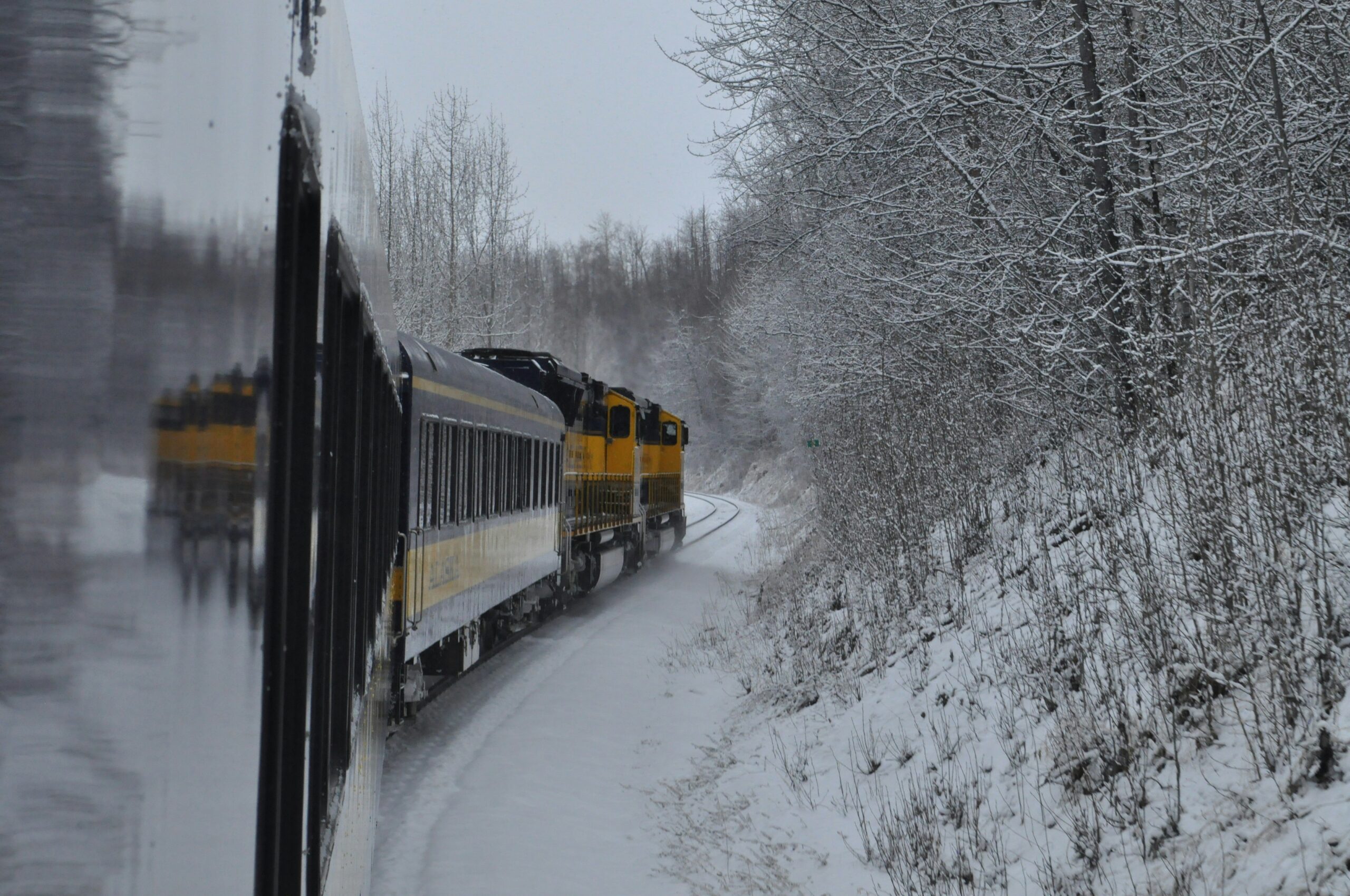 a train in the snow