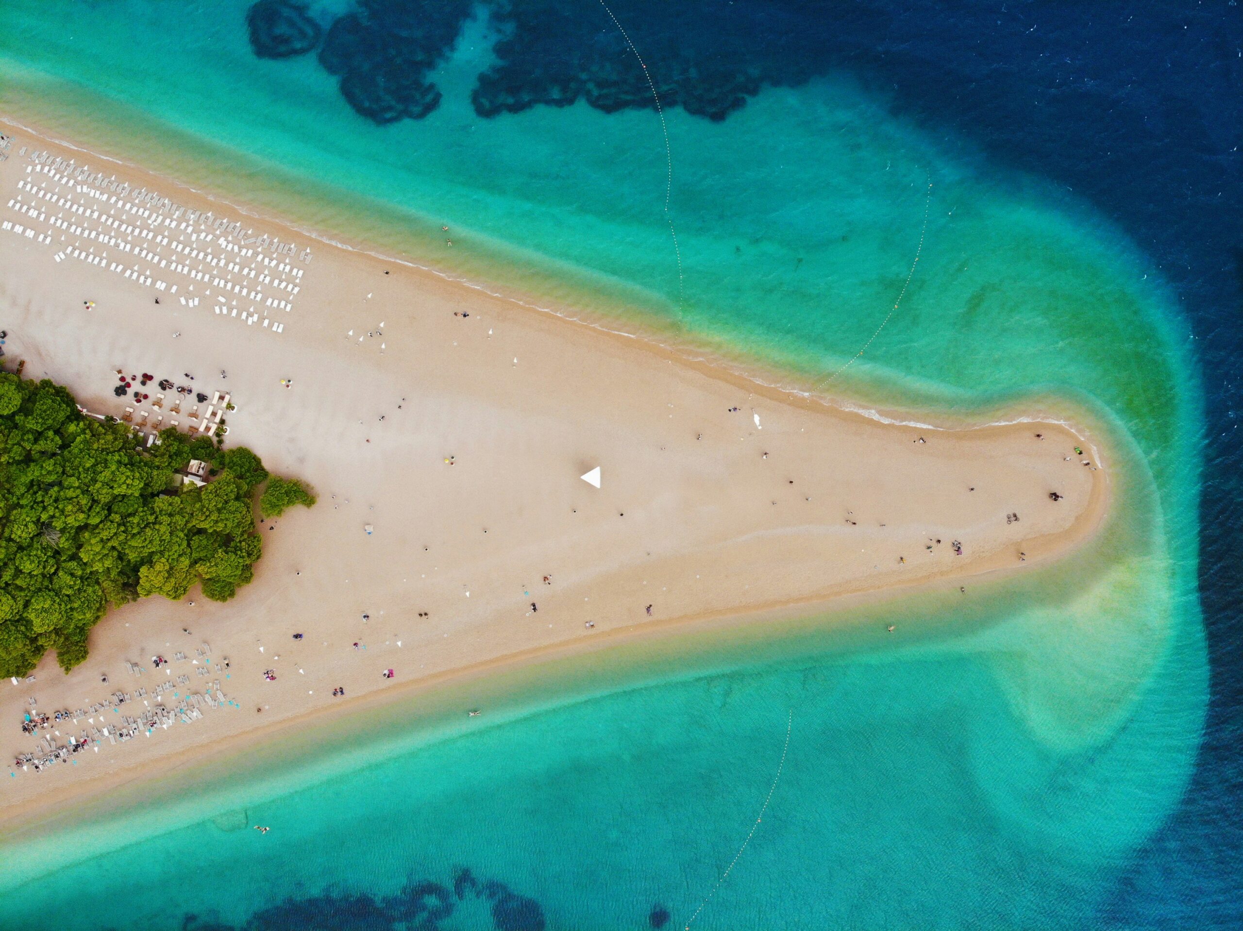 a pointy sandy beach