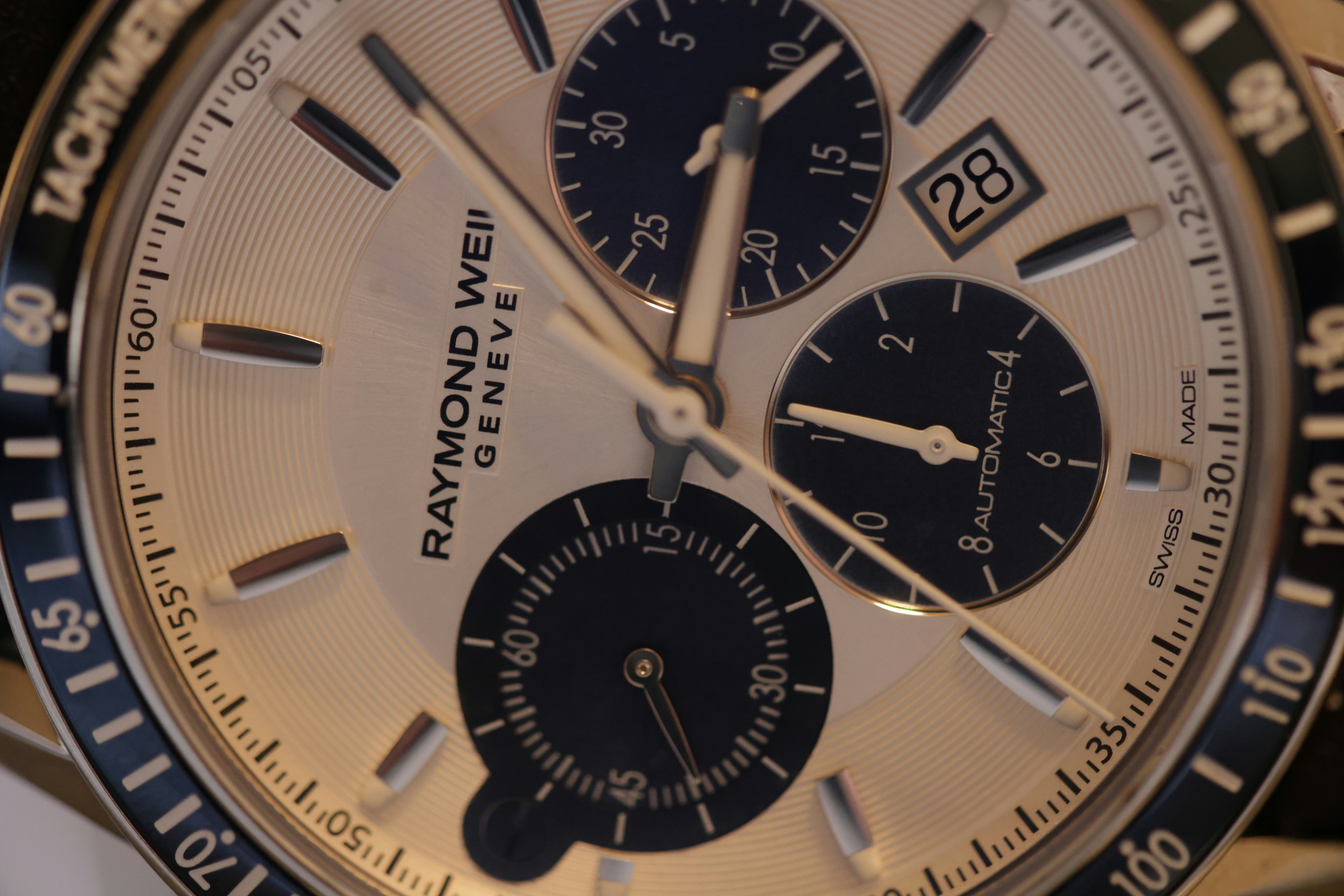a black and white watch