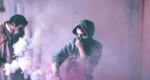 The Stinkiest Foods on Earth: A Culinary Challenge a pink cloud makes people holding their noses