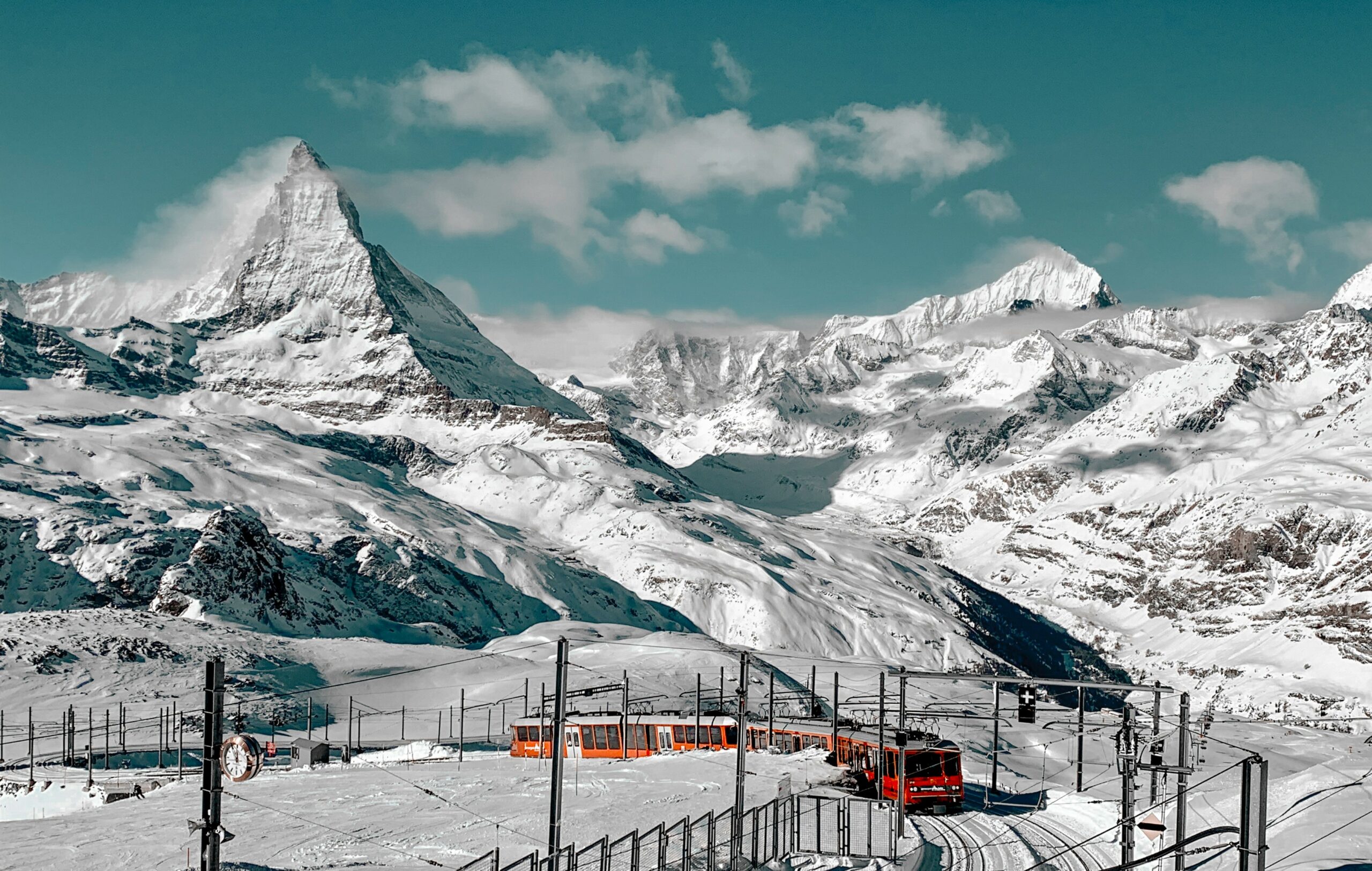 a train on the snow