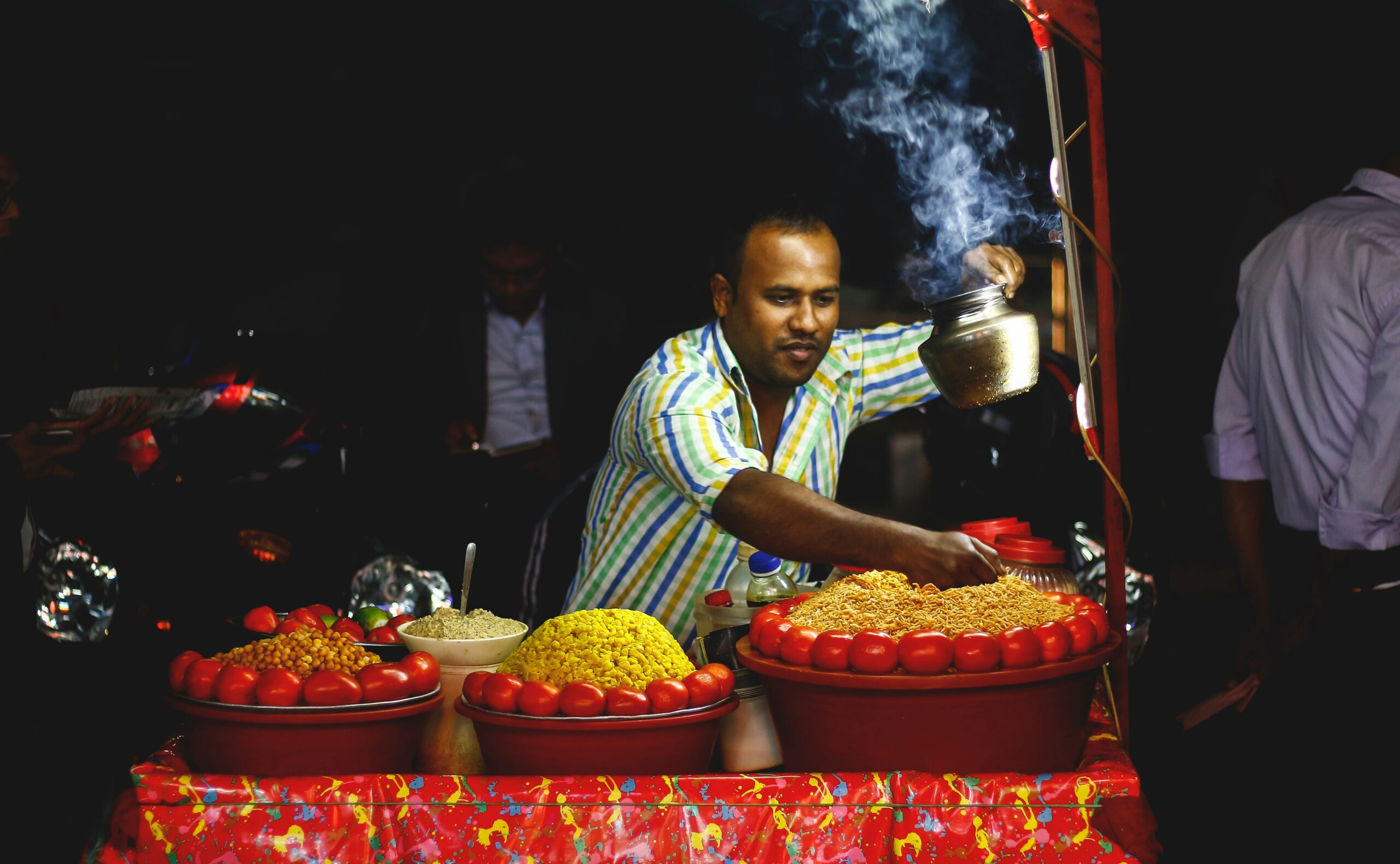 a guy cooking rice