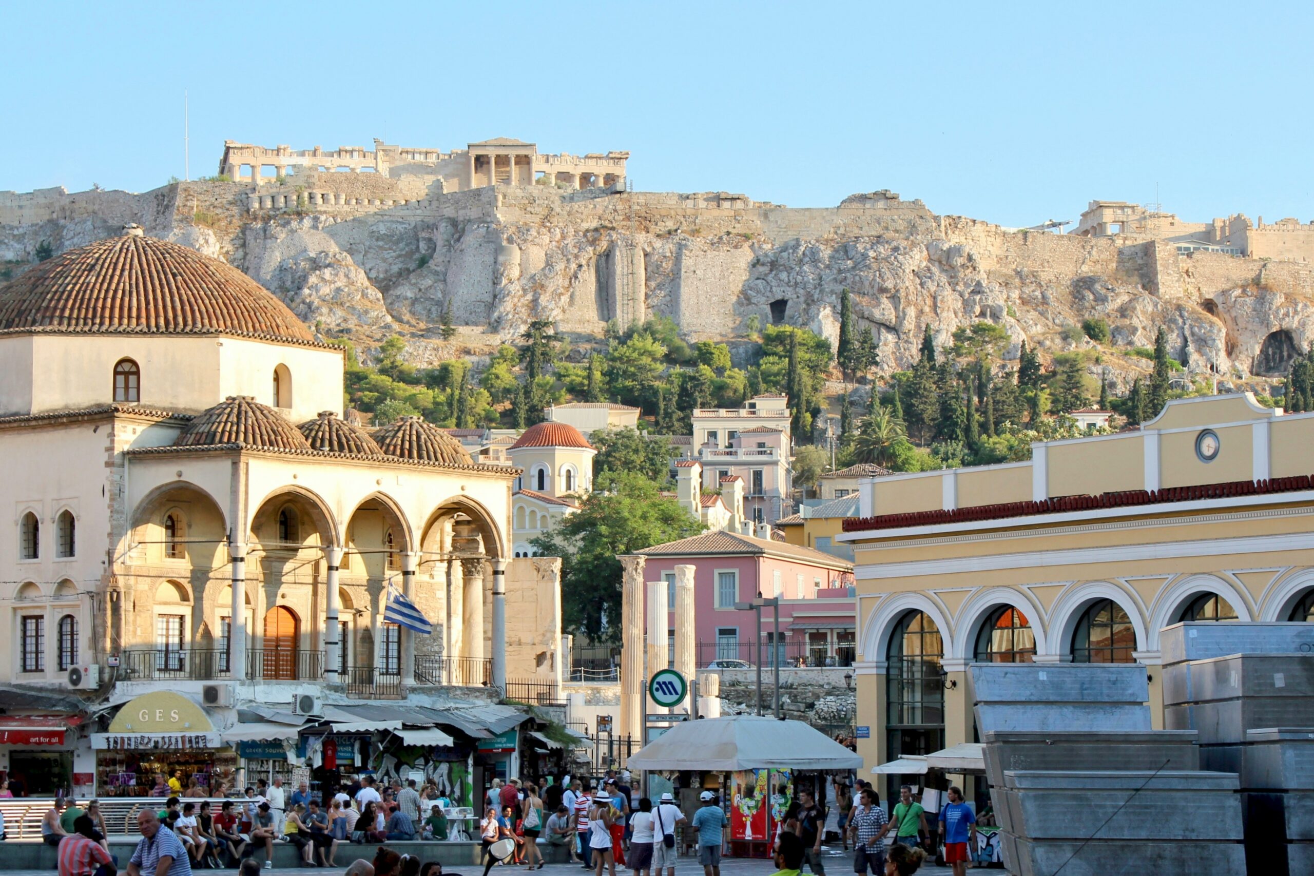 old buildings in front of old ruins