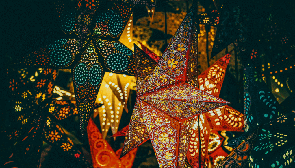 christmas colourful stars