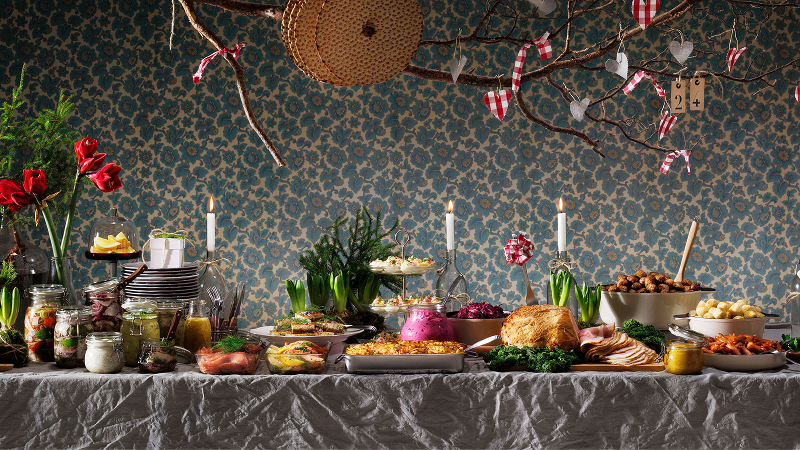 lots of food on a table